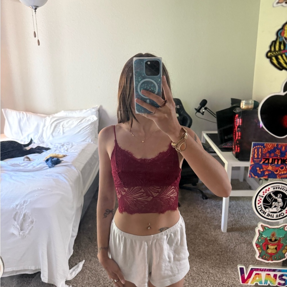 Windsor Deep Red Lace Top